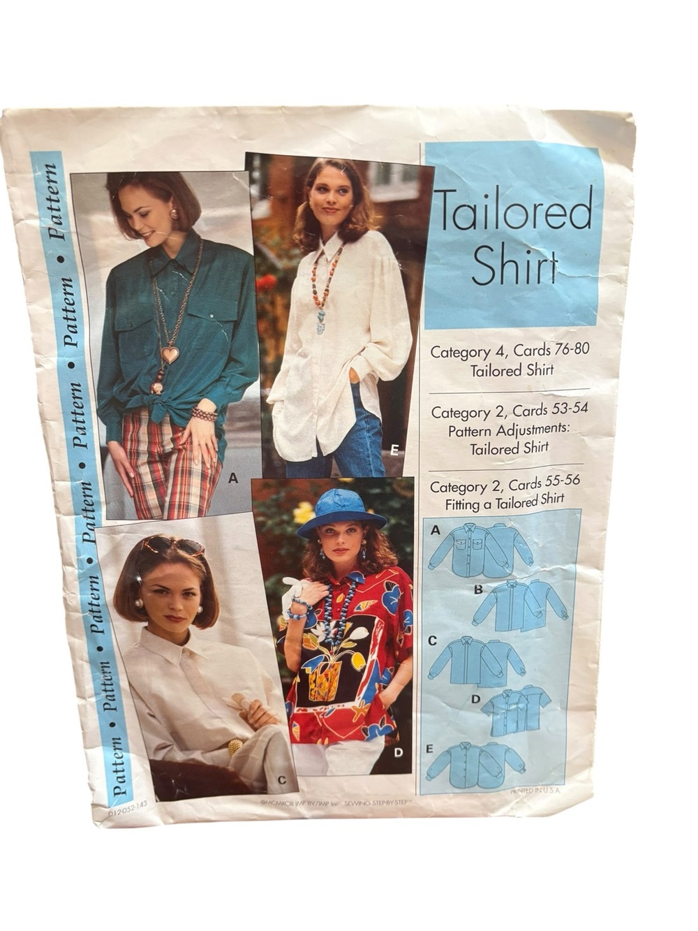 Vintage 90s Sewing Step by Step Pattern Tailored Long Button Down Shirt  4 -22